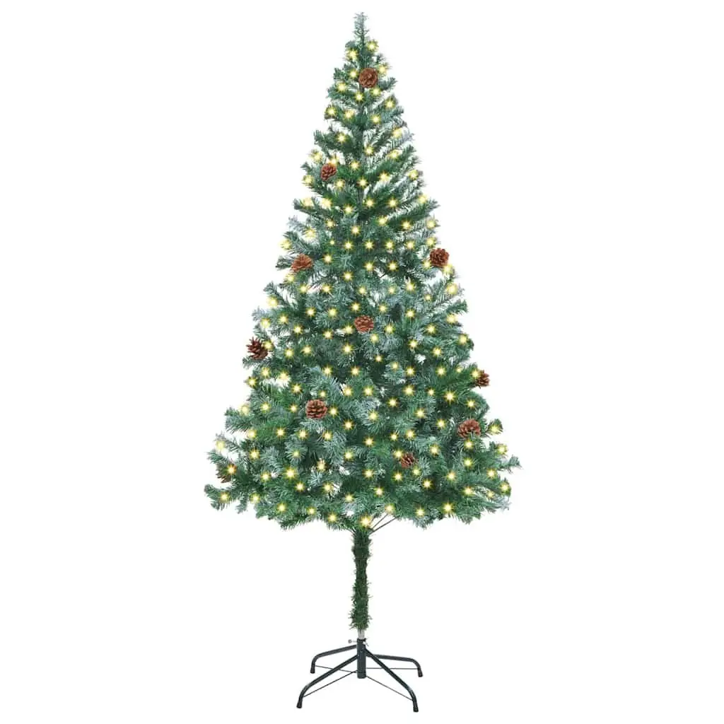 Artificial Christmas Tree 180cm Green Cone Textured PVC LED Lights Indoor
