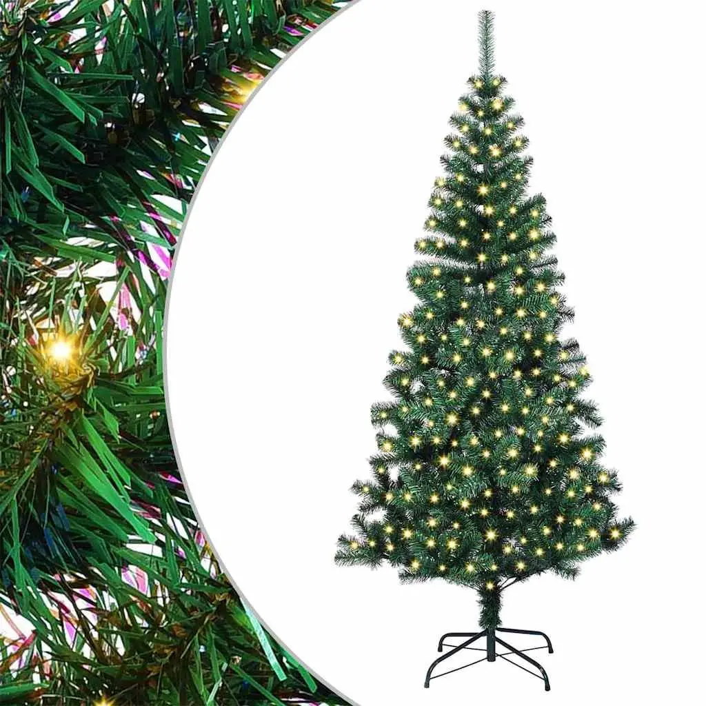 Artificial Christmas Tree Green 240cm Cone Shape Pre-lit LED Lights USB Powered