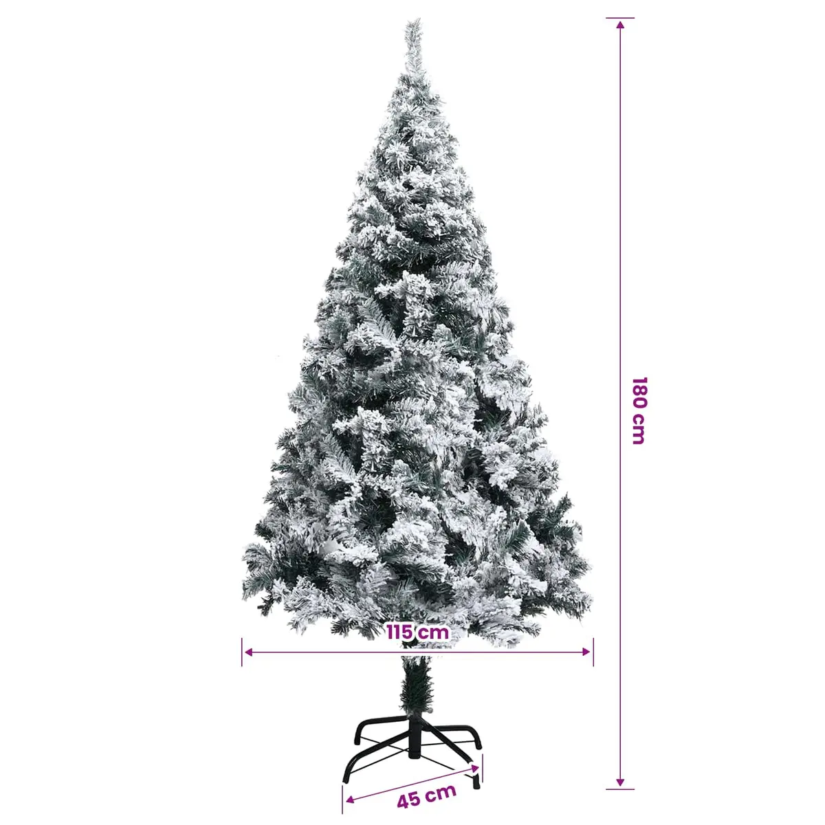 Artificial Christmas Tree White 180cm Cone Shape Integrated LED String Lights USB Powered