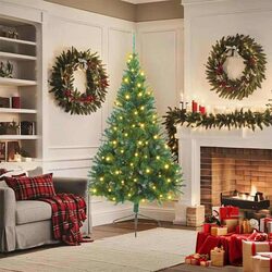 180 cm Green Cone Christmas Tree with LED Lights