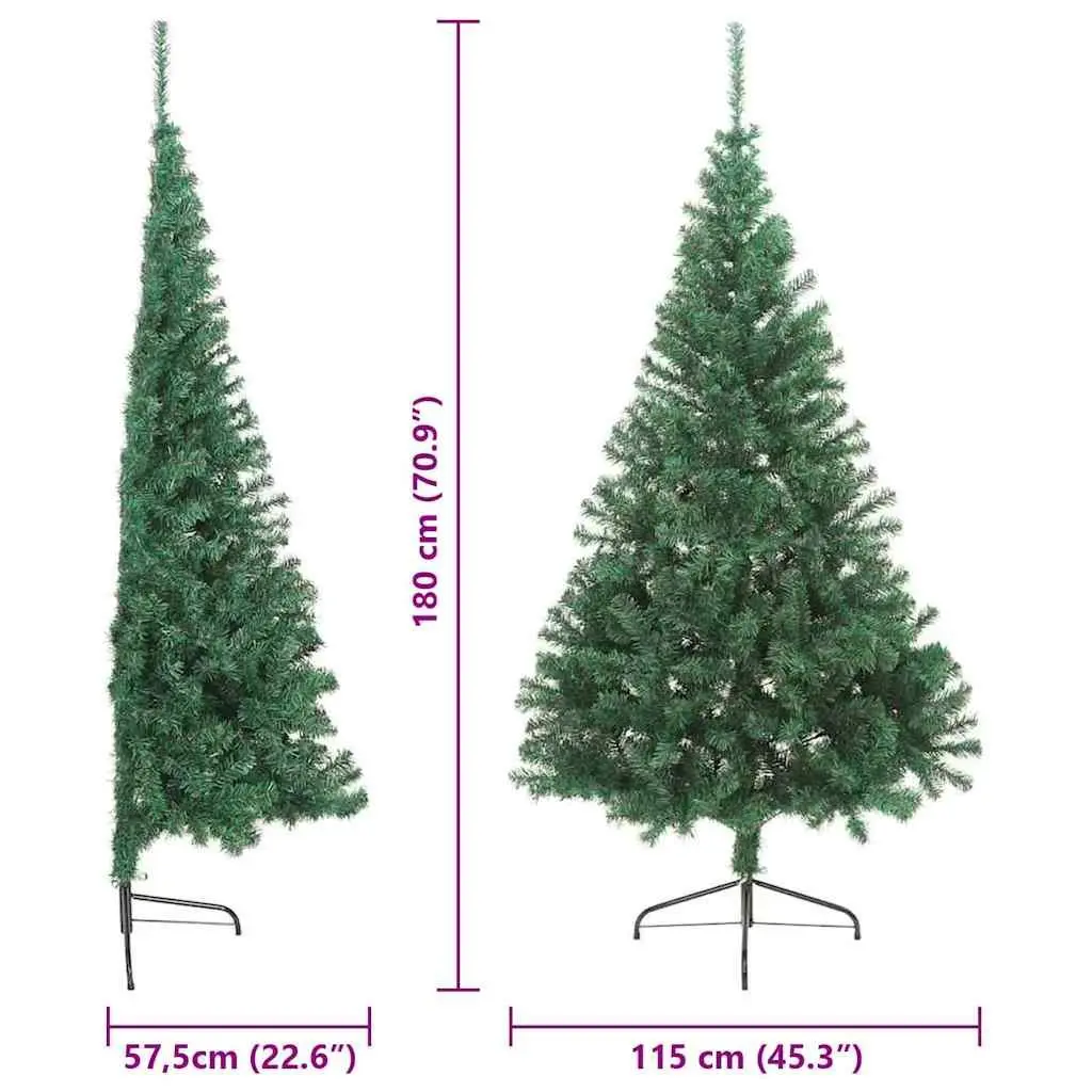 Artificial Pre-lit Christmas Tree 180 cm Green Cone LED Warm White Lights