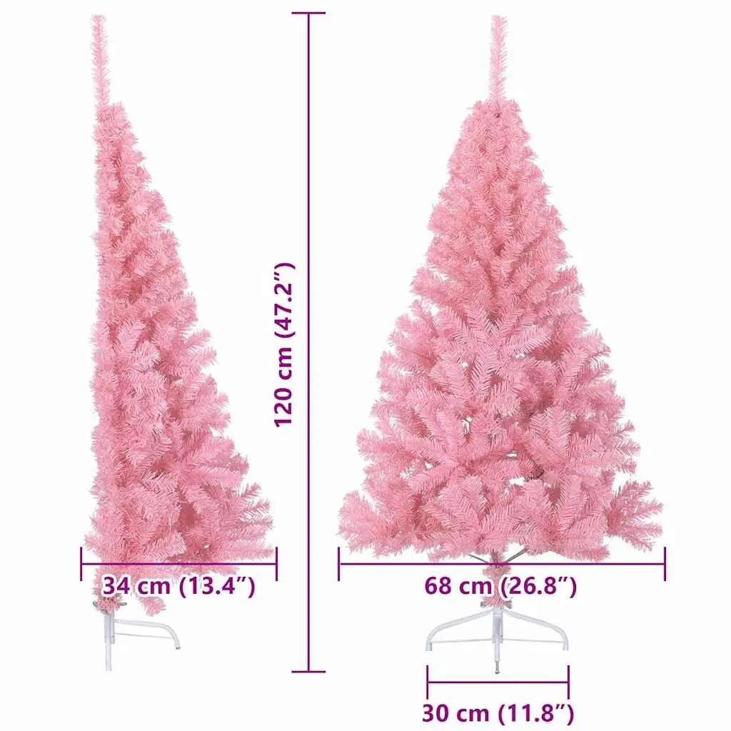 Artificial Christmas Tree Pink 120cm Pre-lit Cone Shaped LED