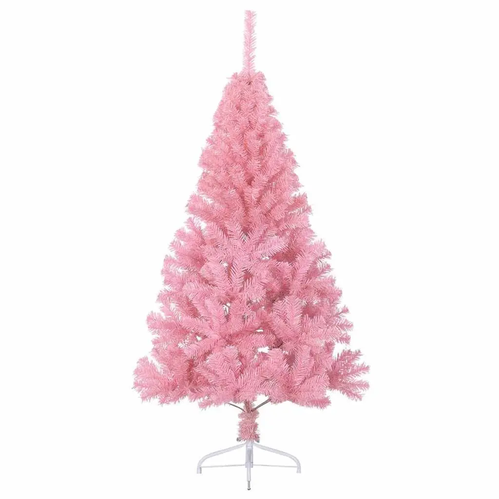 Artificial Christmas Tree Pink 180cm Pre-lit Cone Shape 300 LED Lights