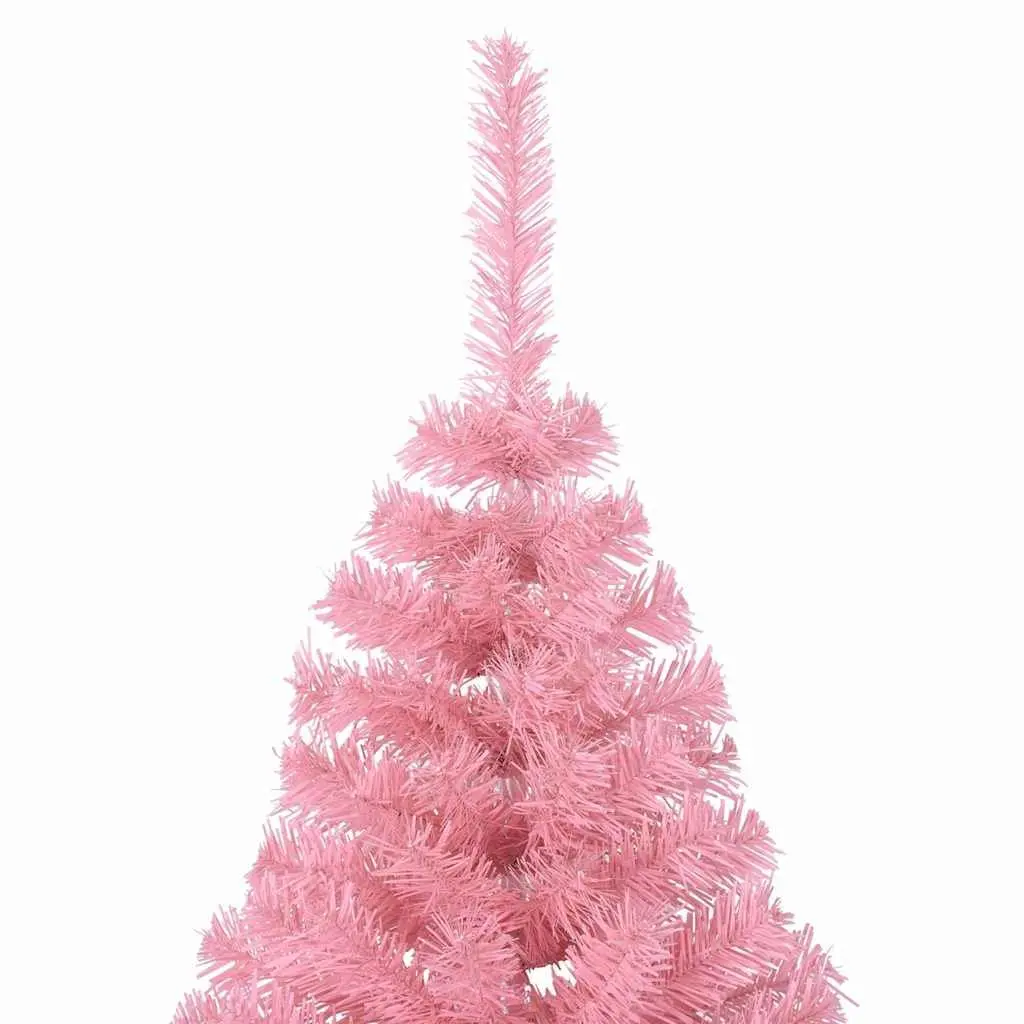 Artificial Christmas Tree Pink 240cm Pre-lit Cone Shape 300 LED Lights