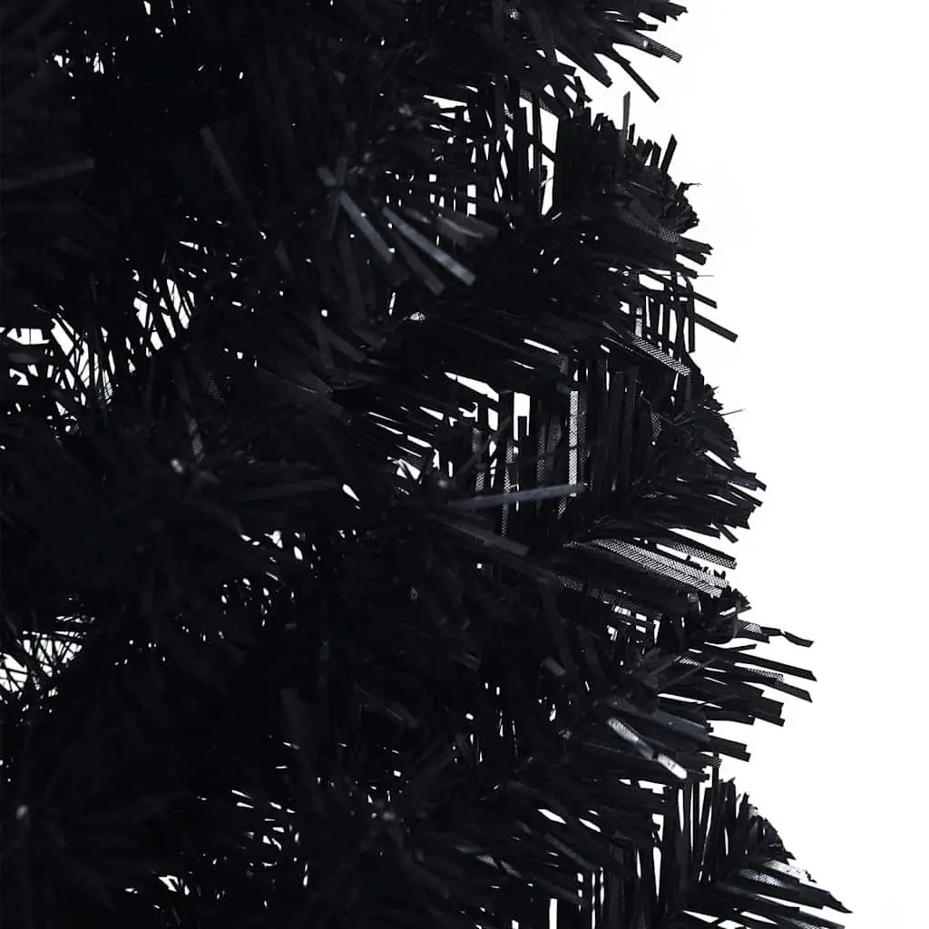 Artificial Pre-lit Christmas Tree Black 120cm Cone LED Warm White Lights Indoor