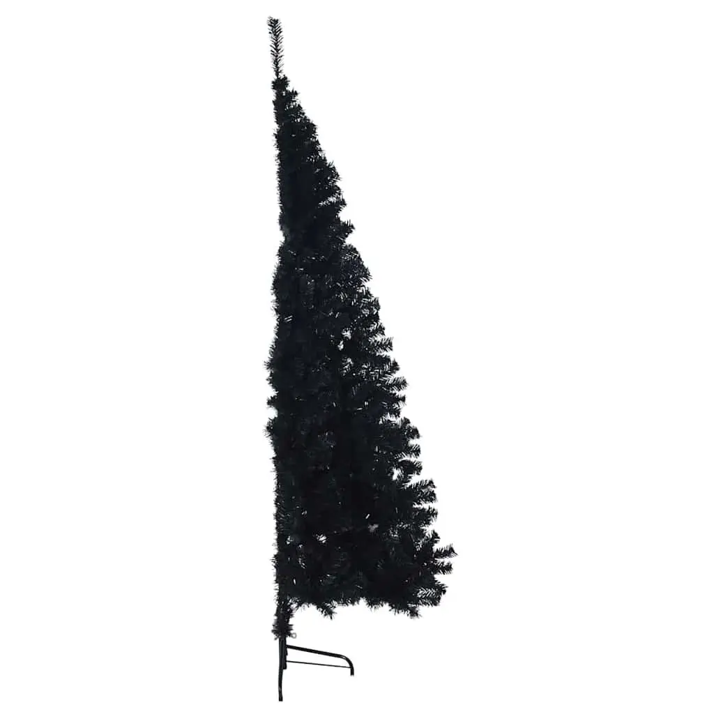 Artificial Christmas Tree Black 210cm Pre-lit Cone Shape LED Warm White Lights