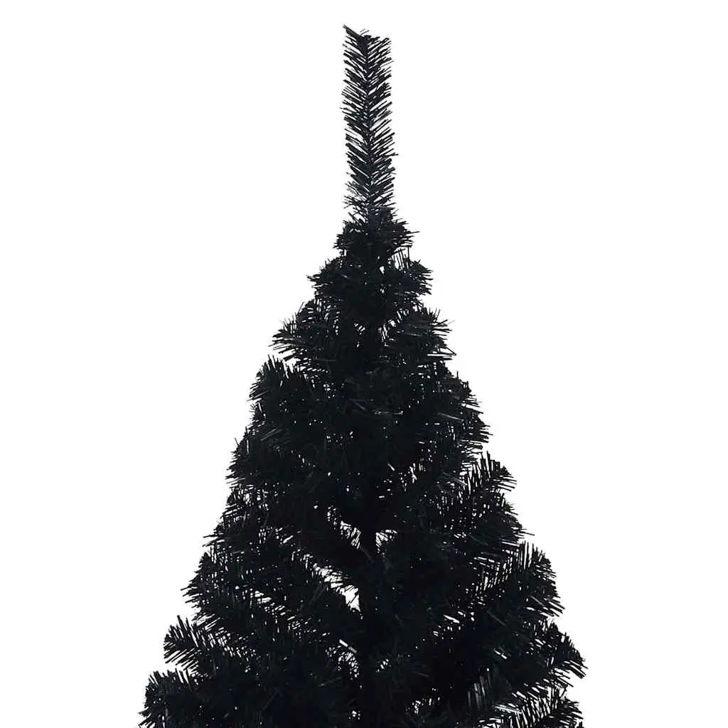 Artificial Christmas Tree Black 210cm Pre-lit Cone Shape LED Warm White Lights