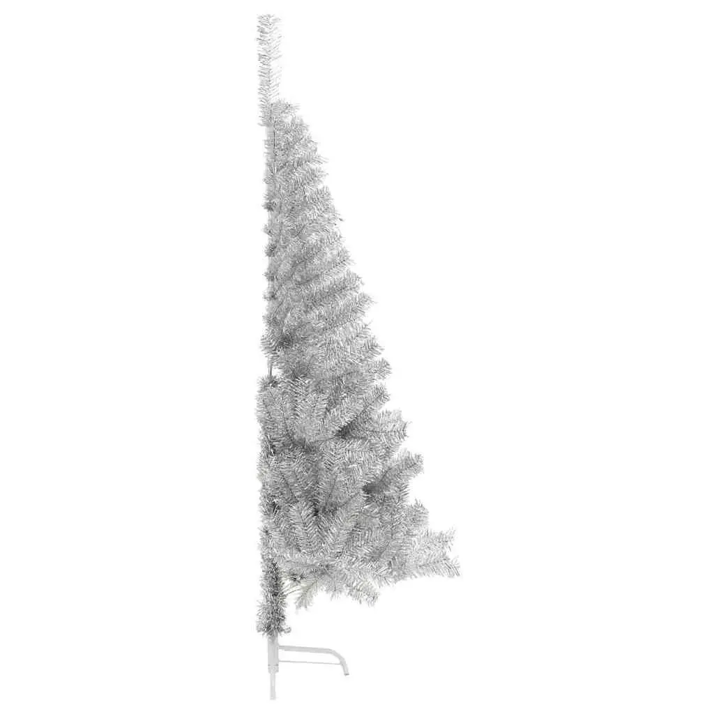Artificial Christmas Tree Silver 180cm Pre-lit with Warm White LED Lights