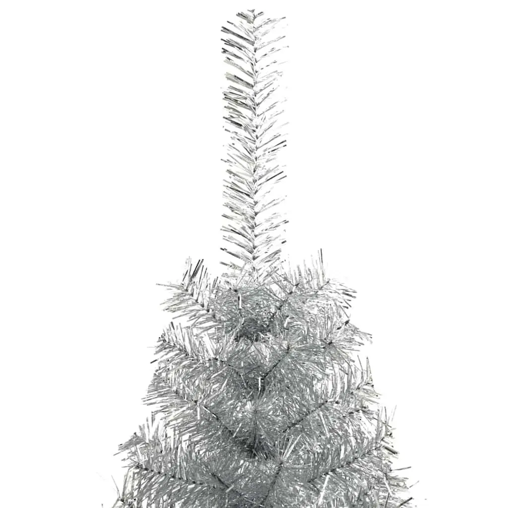 Artificial Christmas Tree Silver 180cm Pre-lit with Warm White LED Lights