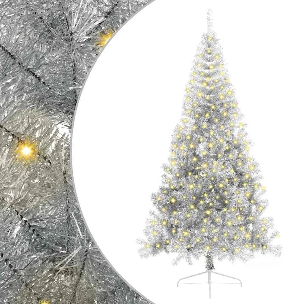 240cm Silver Christmas Tree with LED Lights