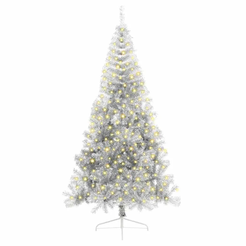 240cm Silver Christmas Tree with LED Lights