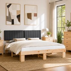 Concise Overview: Grey Bed Frame with Upholstered Headboard
