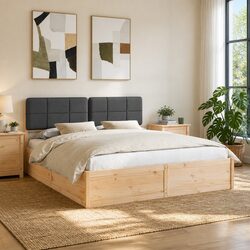 Your Ideal Grey Bed Frame with Upholstered Headboard 180 x 200 cm