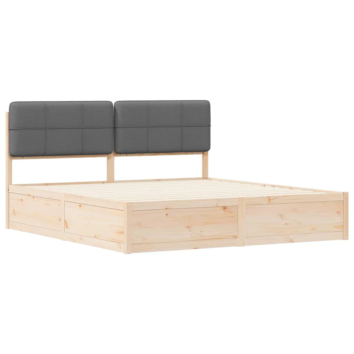 Bed Frame with Upholstered Headboard Grey 180 x 200 cm Modern Bedroom Furniture