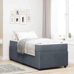 Compact Grey Bed Frame with Foam Layer Mattress Included