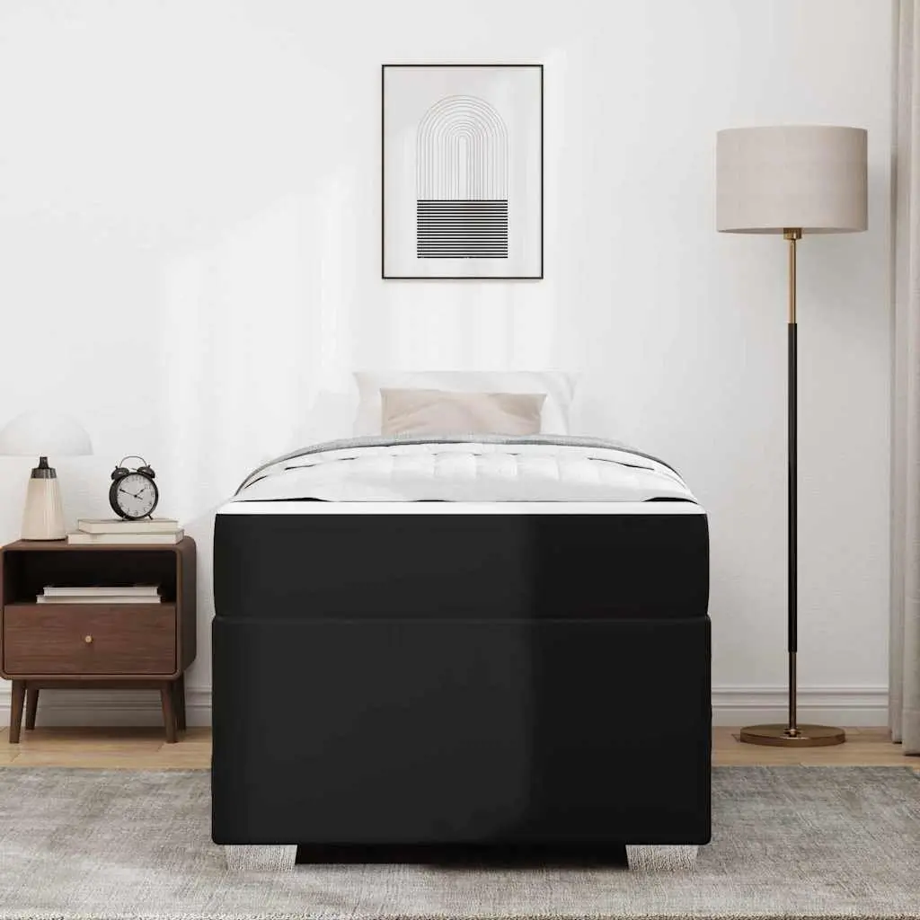 Bed Frame Black 90 x 190 cm Modern with Medium-firm Mattress Fabric