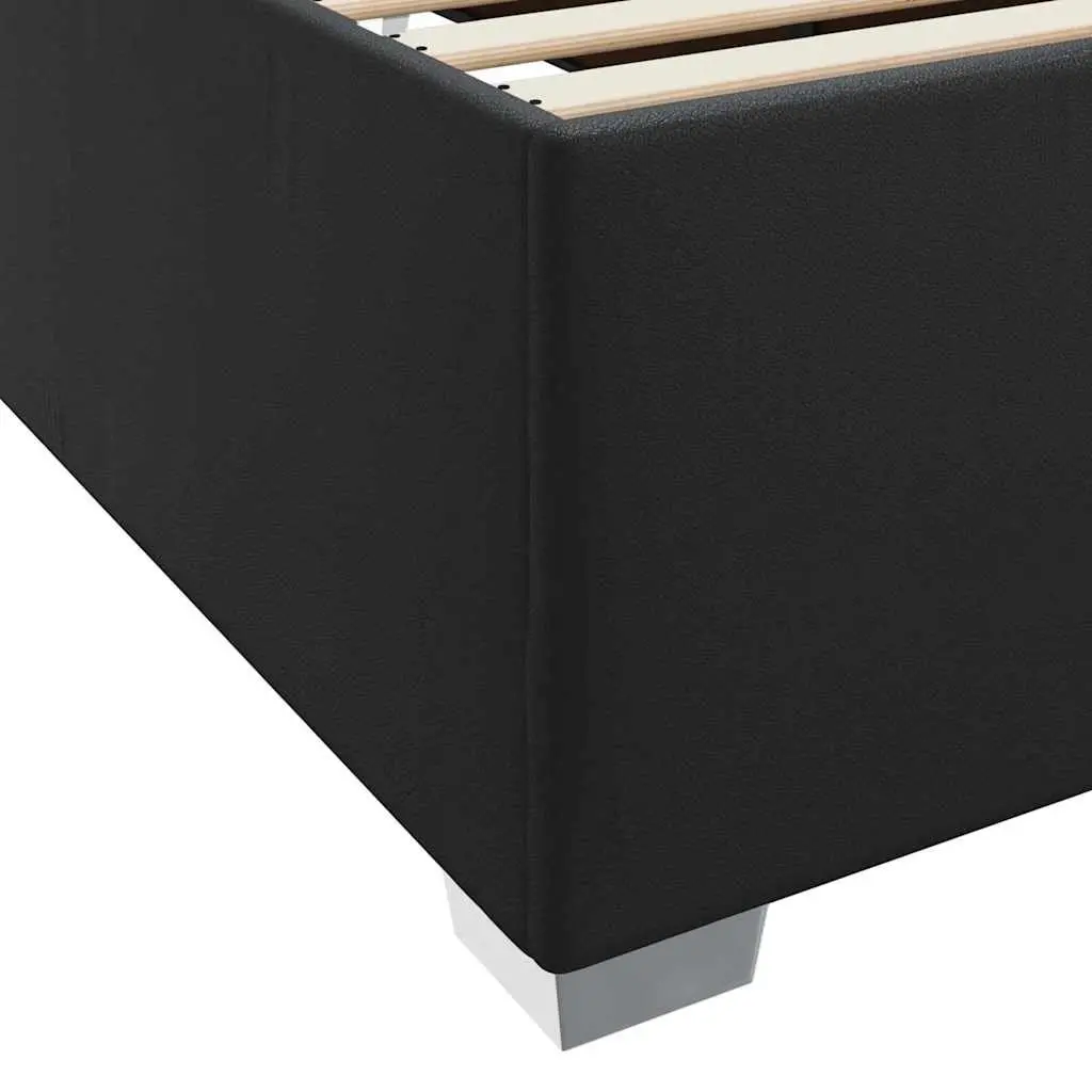 Bed Frame Black 90 x 190 cm Modern with Medium-firm Mattress Fabric