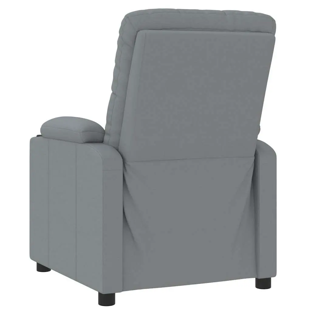 Massage Chair Vibrating Light Grey Fabric Manual Recline 3 Adjustable Positions 6 Massage Points