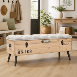 110cm Vintage Storage Bench: Stylish and Functional