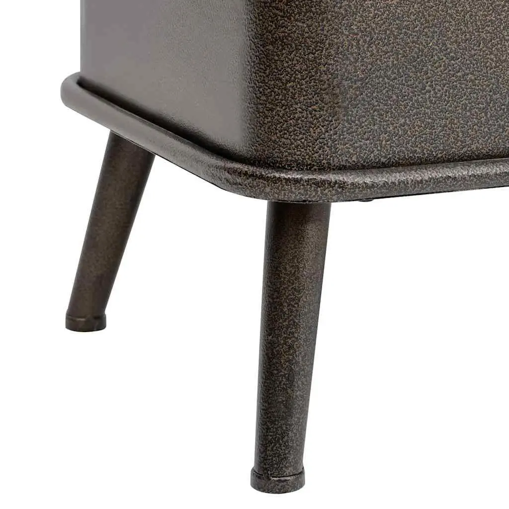 Storage Bench Black 110cm Foam Padded Seat Backrest