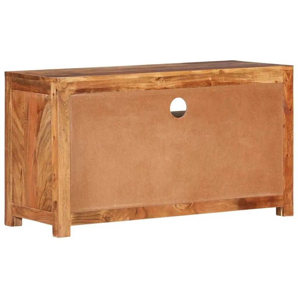 Wooden TV Cabinet Brown 90x34.5x50 cm Solid Acacia Wood Lowboard Storage Unit