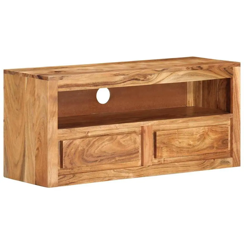 TV Cabinet Brown 88x30x40cm Solid Wood Acacia Storage Shelf