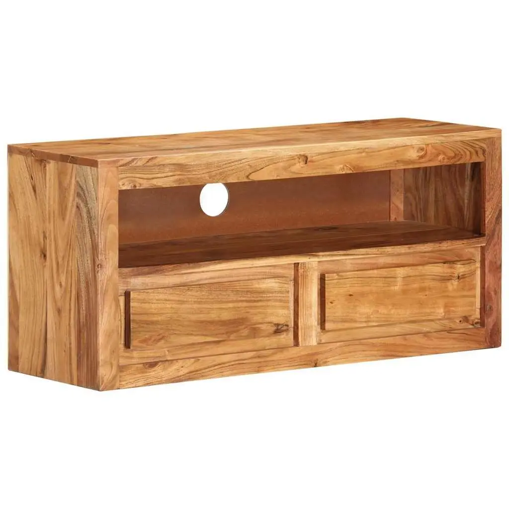 TV Cabinet Brown 88x30x40cm Solid Wood Acacia Storage Shelf