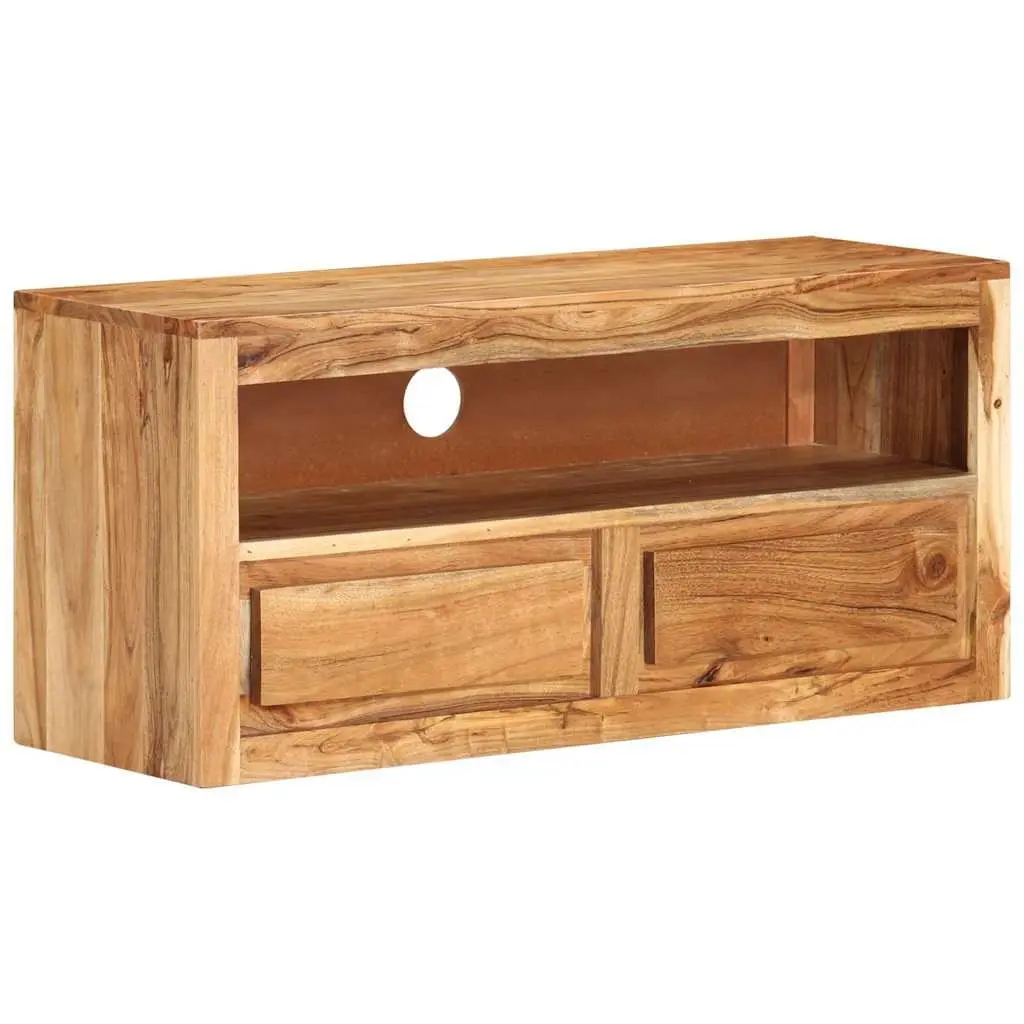 TV Cabinet Brown 88x30x40cm Solid Wood Acacia Storage Shelf