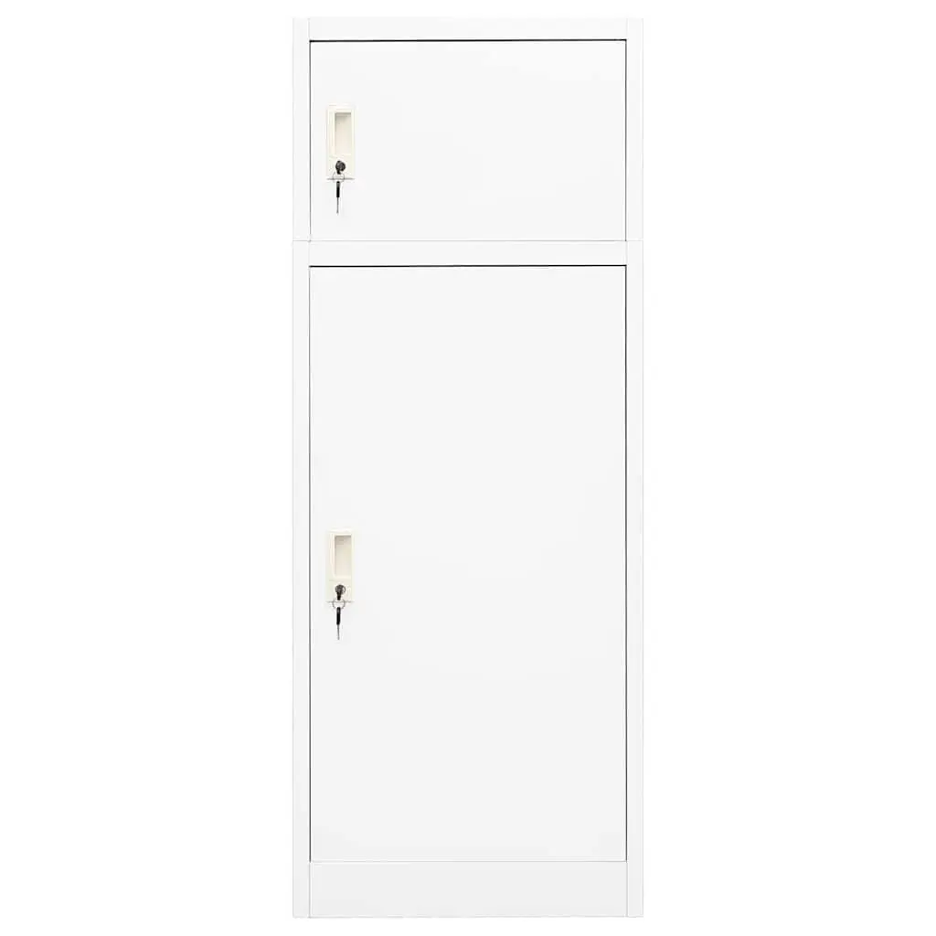 Saddle Cabinet White 53x53x140 cm Steel Tack Locker Stable Storage Cupboard