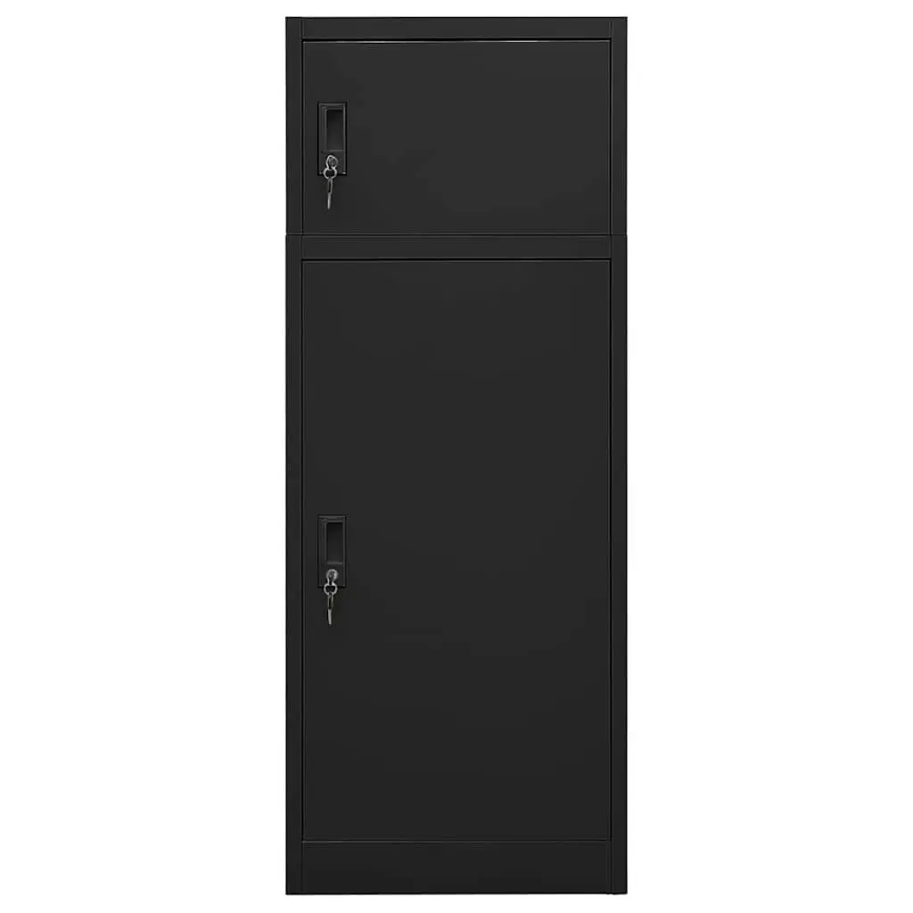 Saddle Cabinet Black Steel 53x53x140cm Lockable Doors