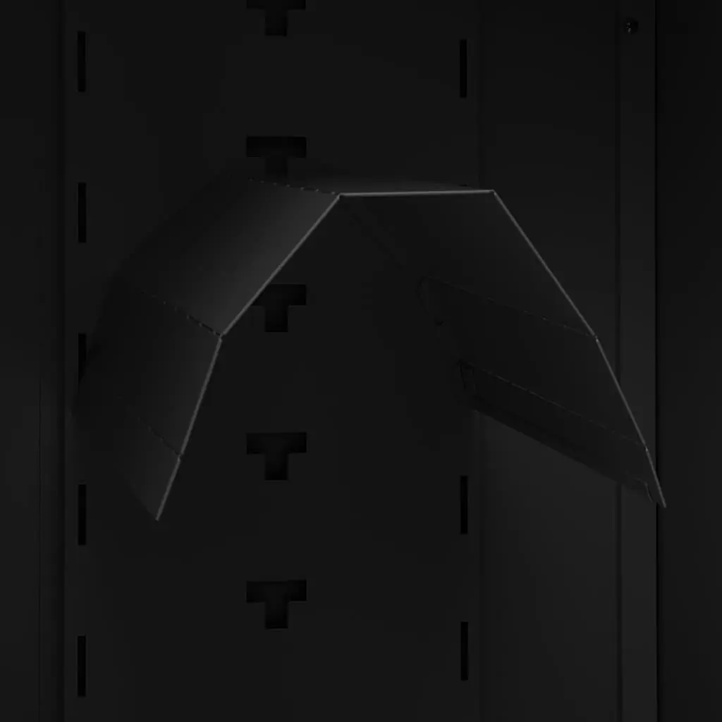 Saddle Cabinet Black Steel 53x53x140cm Lockable Doors