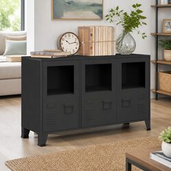 Concise and Confident Industrial Sideboard Display Unit