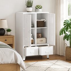 Concise Industrial Wardrobe Cabinet for Easy Organization