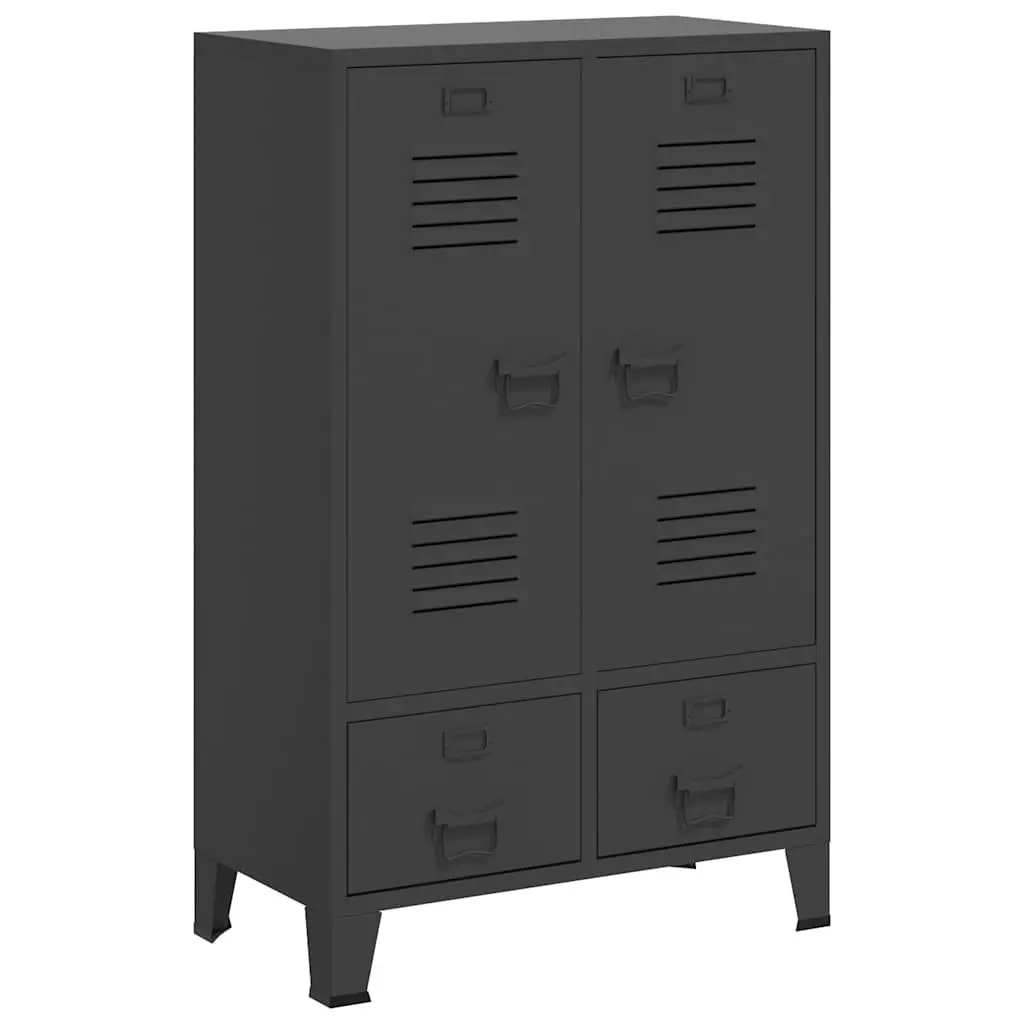 Industrial Wardrobe Storage Cabinet Anthracite 67x35x107cm Steel Adjustable Shelves Drawers