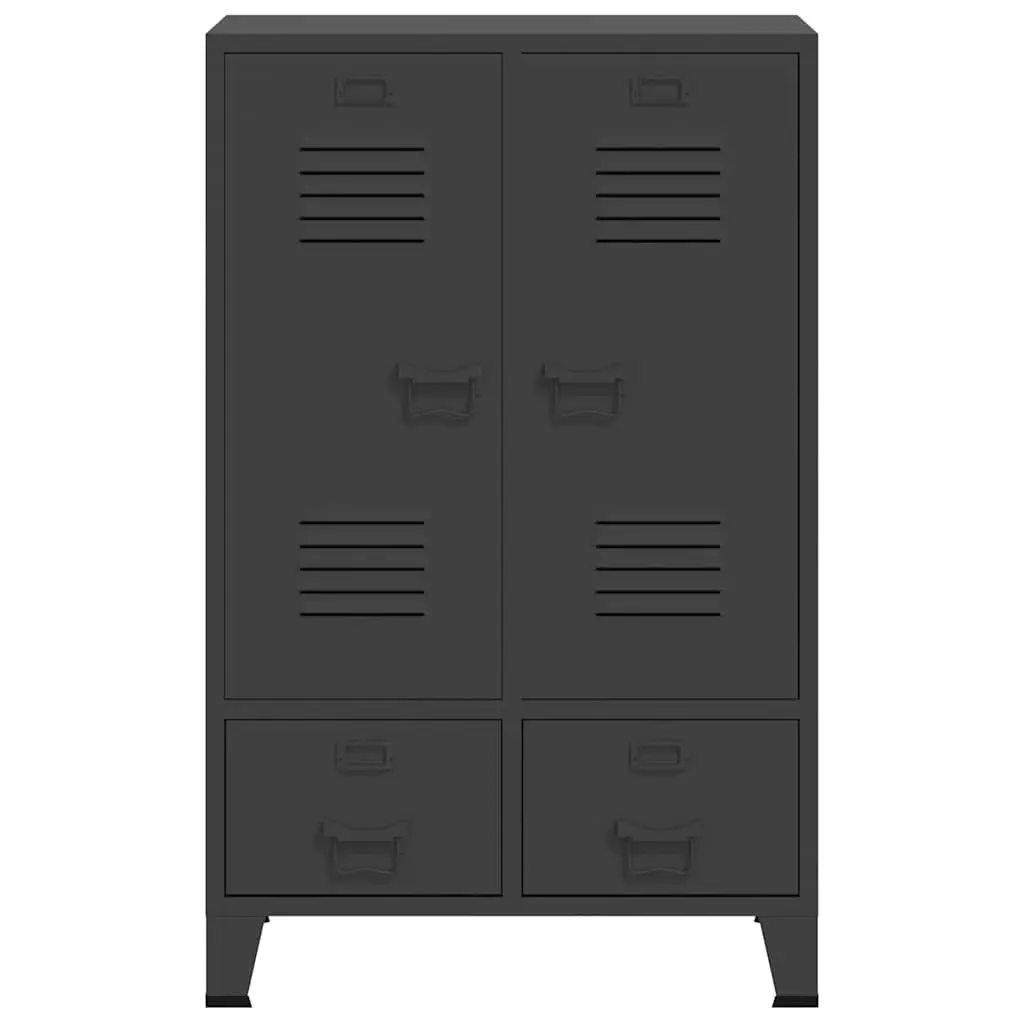 Industrial Wardrobe Storage Cabinet Anthracite 67x35x107cm Steel Adjustable Shelves Drawers
