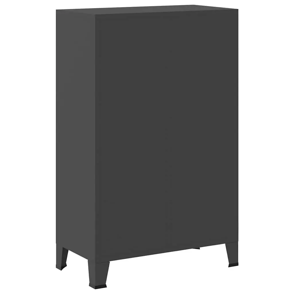 Industrial Wardrobe Storage Cabinet Anthracite 67x35x107cm Steel Adjustable Shelves Drawers