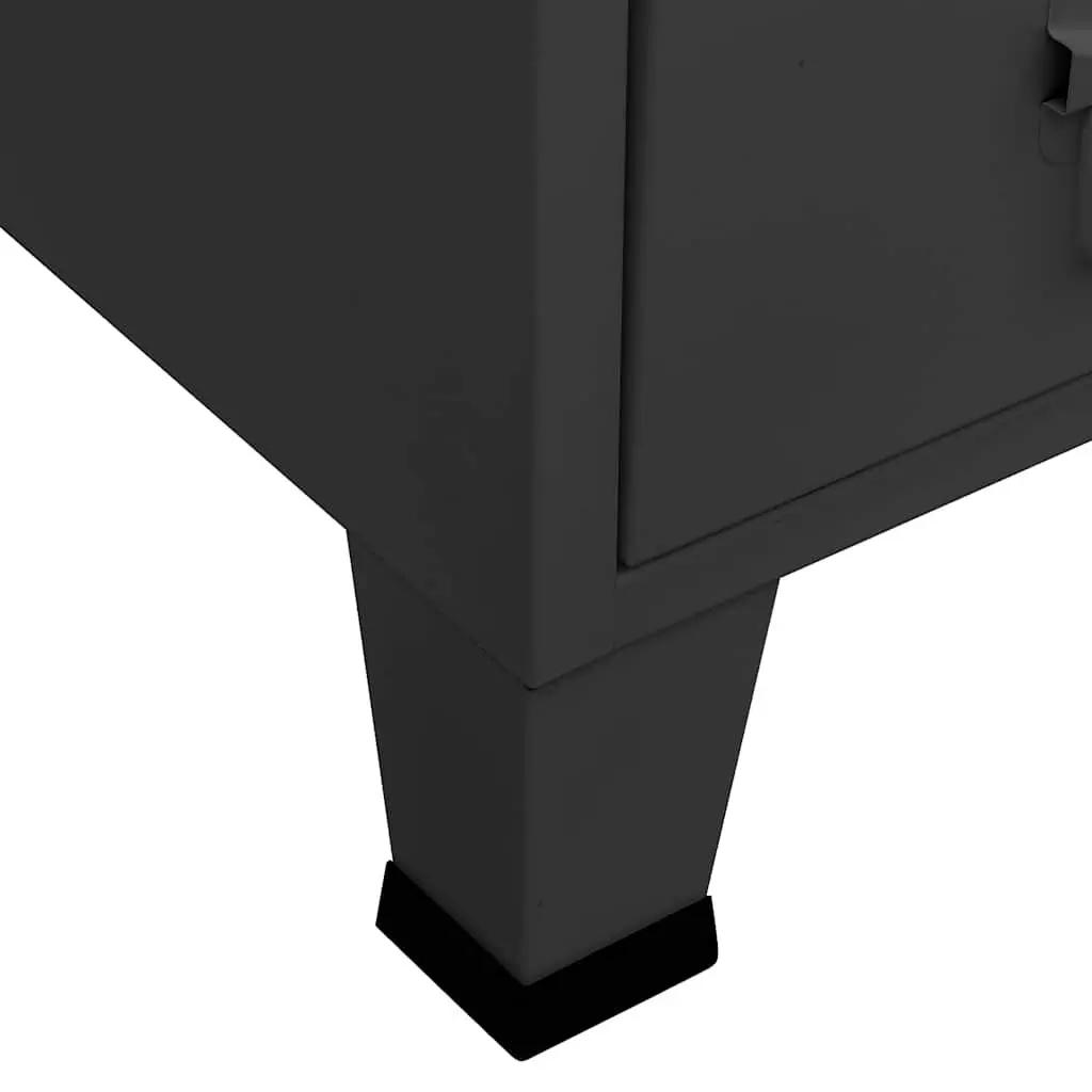 Industrial Wardrobe Storage Cabinet Anthracite 67x35x107cm Steel Adjustable Shelves Drawers