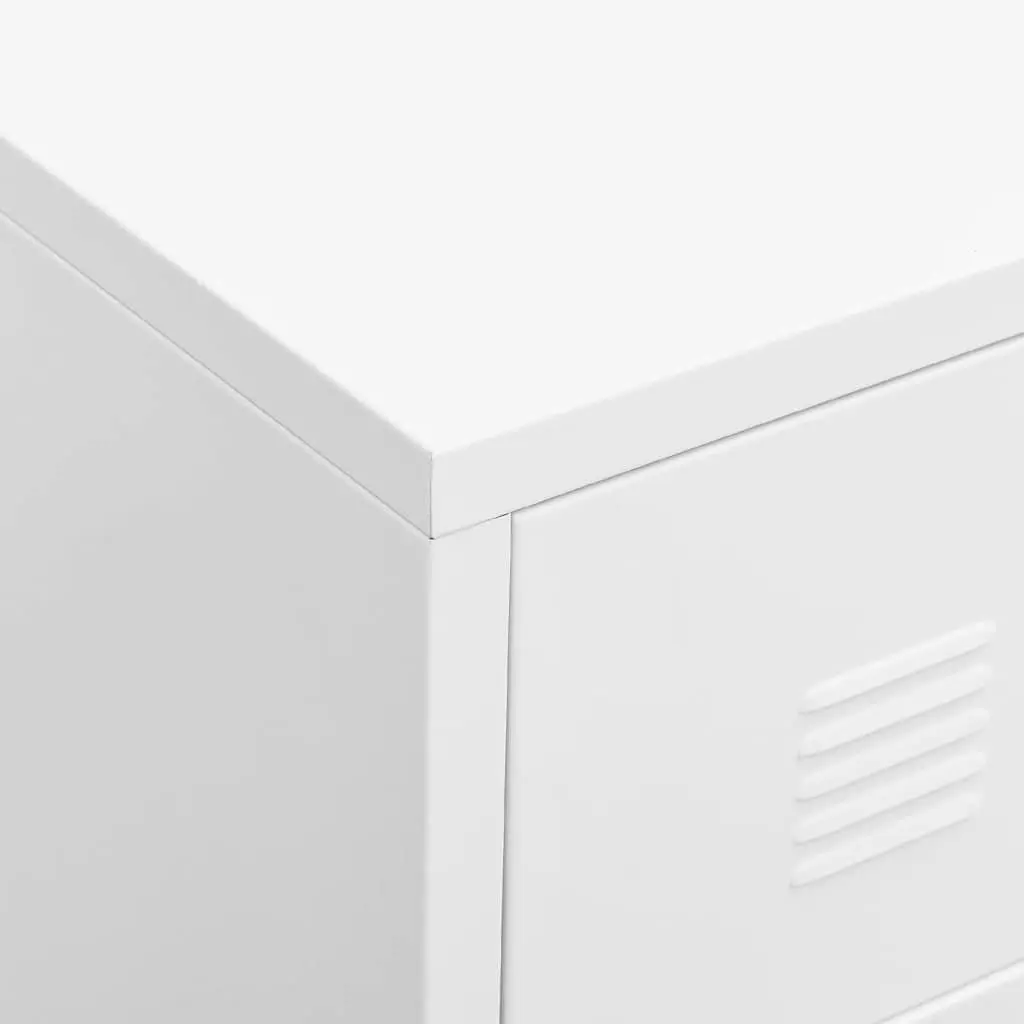 Industrial Drawer Cabinet White 4-Drawer Metal Storage Unit
