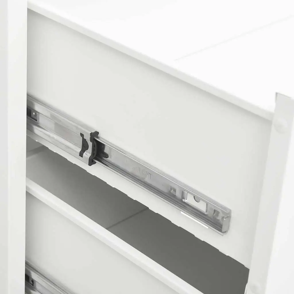 Industrial Drawer Cabinet White 4-Drawer Metal Storage Unit