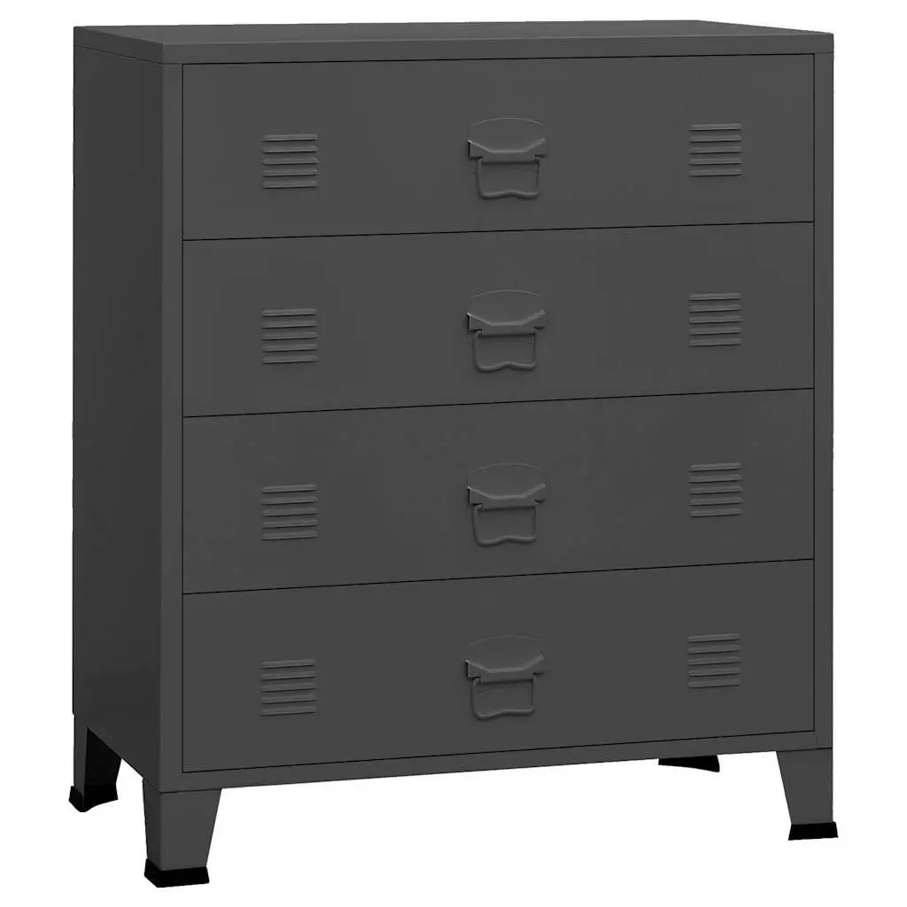 Metal Drawer Cabinet Anthracite 4 Drawers Organiser