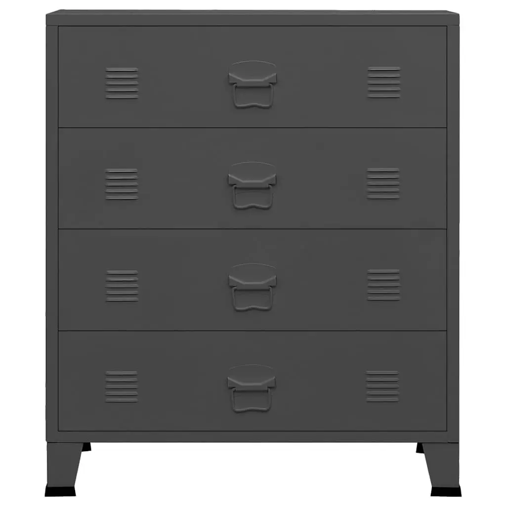 Metal Drawer Cabinet Anthracite 4 Drawers Organiser
