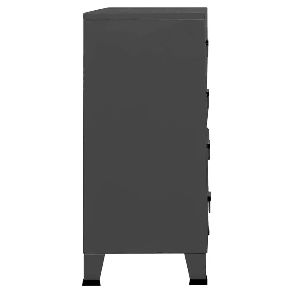 Metal Drawer Cabinet Anthracite 4 Drawers Organiser