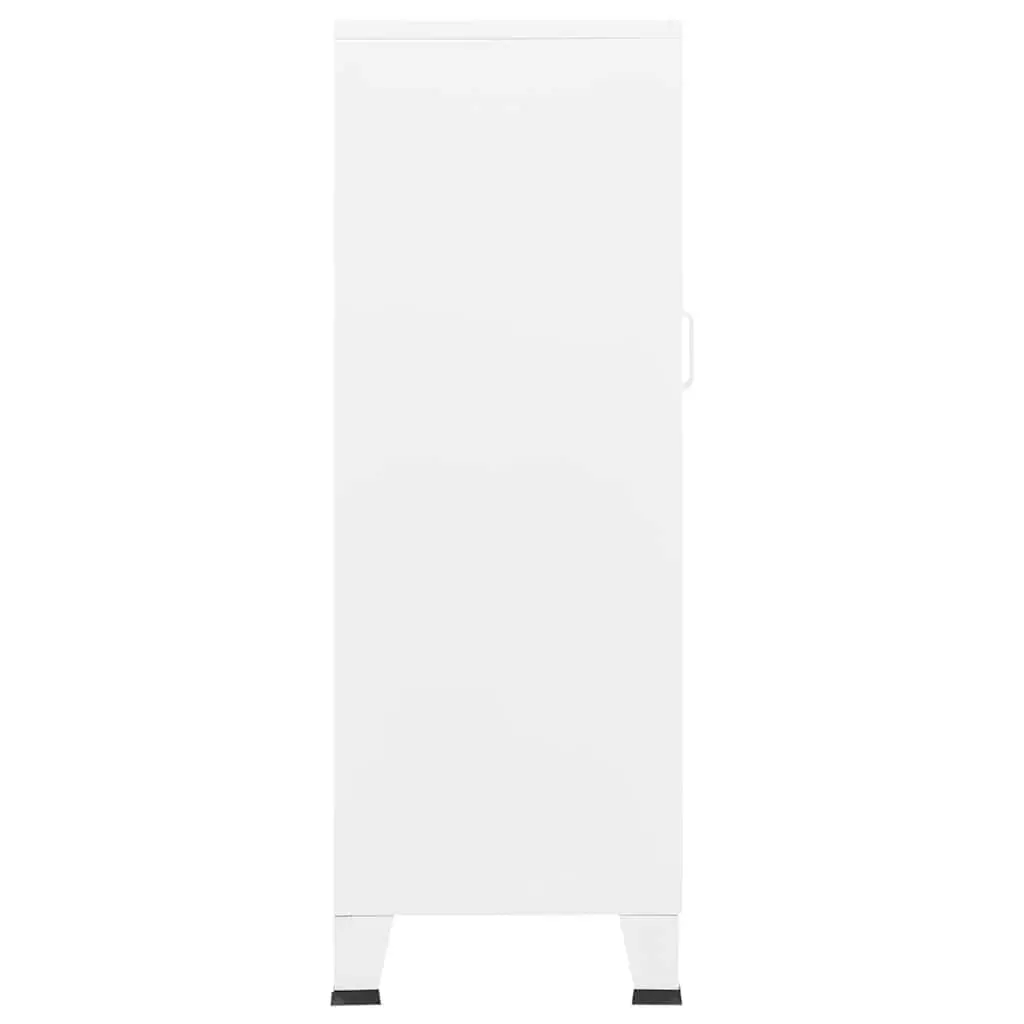 Industrial Storage Chest White 70x40x115cm Metal Cabinet with Drawers and Shelves