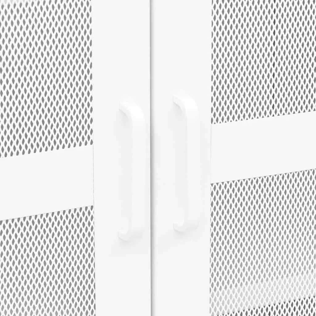 Industrial Storage Chest White 70x40x115cm Metal Cabinet with Drawers and Shelves
