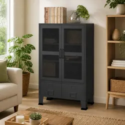 Compact Storage Chest with Modern Industrial Look