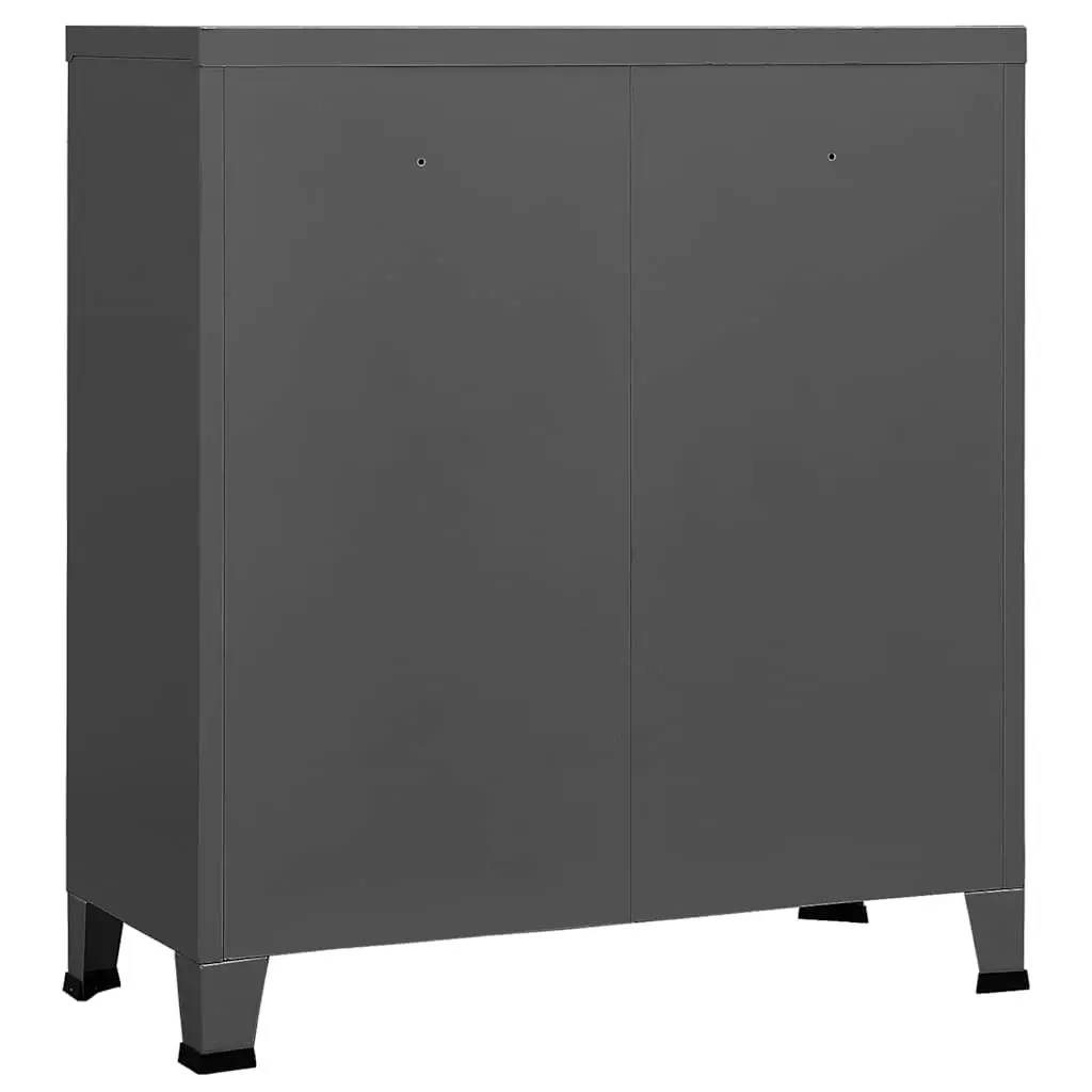 Steel Cabinet Anthracite 90x40x100cm with Two Shelves for Organised Storage and Labeling