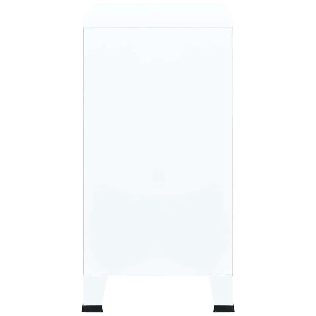 Steel Storage Cabinet White 75Wx40Dx80Hcm Shelving with Name Tag Holders