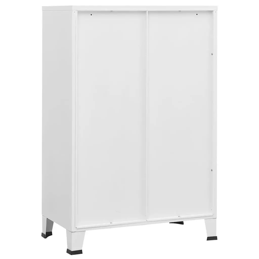 Industrial Storage Chest White 6 Door Metal Cabinet Organiser Locker Box