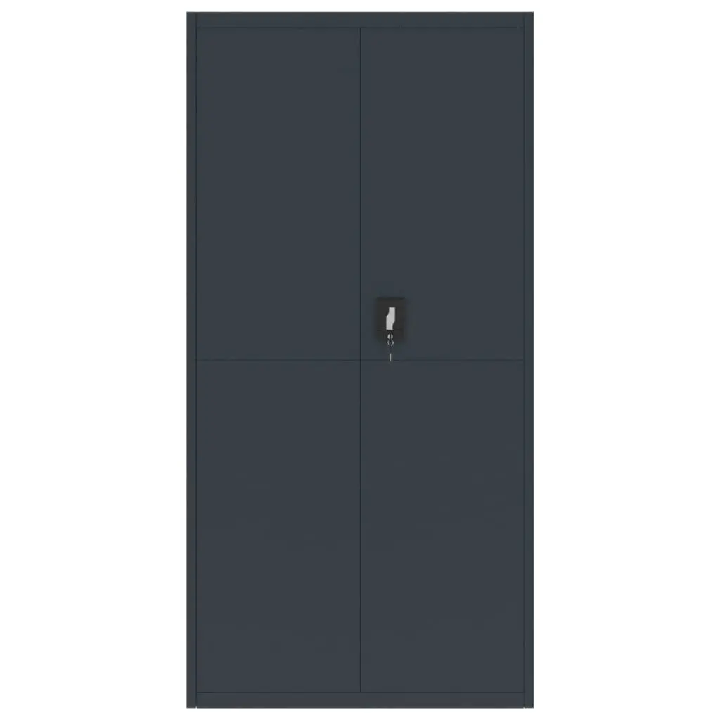 Steel File Cabinet 90x40x180cm Lockable Anthracite with Adjustable Shelves for Secure Organization