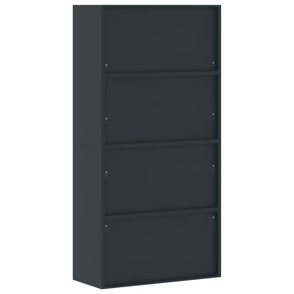 Steel File Cabinet 90x40x180cm Lockable Anthracite with Adjustable Shelves for Secure Organization